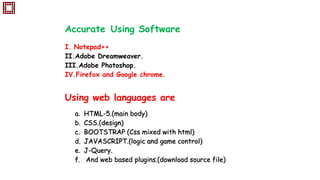 project for web based game | PPT