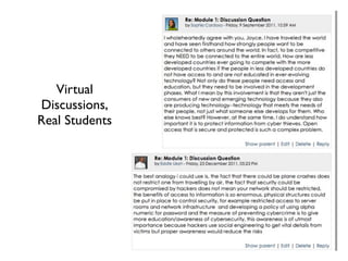 Virtual
Discussions,
Real Students
 