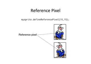With	
  Threads..	
  
public void run() {!
while(true){!
int ks = getKeyStates();!
if((ks & RIGHT_PRESSED) != 0){!
mysprite.move(3,0);!
mysprite.nextFrame();!
}!
}!
}!

 