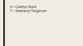 X – Catelyn Stark
Y – DaenerysTargaryen
 