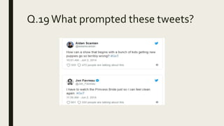 Q.19 What prompted these tweets?
 