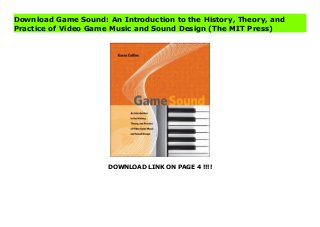DOWNLOAD LINK ON PAGE 4 !!!!
Download Game Sound: An Introduction to the History, Theory, and
Practice of Video Game Music and Sound Design (The MIT Press)
Read PDF Game Sound: An Introduction to the History, Theory, and Practice of Video Game Music and Sound Design (The MIT Press) Online, Download PDF Game Sound: An Introduction to the History, Theory, and Practice of Video Game Music and Sound Design (The MIT Press), Full PDF Game Sound: An Introduction to the History, Theory, and Practice of Video Game Music and Sound Design (The MIT Press), All Ebook Game Sound: An Introduction to the History, Theory, and Practice of Video Game Music and Sound Design (The MIT Press), PDF and EPUB Game Sound: An Introduction to the History, Theory, and Practice of Video Game Music and Sound Design (The MIT Press), PDF ePub Mobi Game Sound: An Introduction to the History, Theory, and Practice of Video Game Music and Sound Design (The MIT Press), Reading PDF Game Sound: An Introduction to the History, Theory, and Practice of Video Game Music and Sound Design (The MIT Press), Book PDF Game Sound: An Introduction to the History, Theory, and Practice of Video Game Music and Sound Design (The MIT Press), Download online Game Sound: An Introduction to the History, Theory, and Practice of Video Game Music and Sound Design (The MIT Press), Game Sound: An Introduction to the History, Theory, and Practice of Video Game Music and Sound Design (The MIT Press) pdf, pdf Game Sound: An Introduction to the History, Theory, and Practice of Video Game Music and Sound Design (The MIT Press), epub Game Sound: An Introduction to the History, Theory, and Practice of Video Game Music and Sound Design (The MIT Press), the book Game Sound: An Introduction to the History, Theory, and Practice of Video Game Music and Sound Design (The MIT Press), ebook Game Sound: An Introduction to the History, Theory, and Practice of Video Game Music and Sound Design (The MIT Press), Game Sound: An Introduction to the History, Theory, and Practice of Video Game Music and Sound Design (The MIT Press) E-Books, Online
Game Sound: An Introduction to the History, Theory, and Practice of Video Game Music and Sound Design (The MIT Press) Book, Game Sound: An Introduction to the History, Theory, and Practice of Video Game Music and Sound Design (The MIT Press) Online Download Best Book Online Game Sound: An Introduction to the History, Theory, and Practice of Video Game Music and Sound Design (The MIT Press), Read Online Game Sound: An Introduction to the History, Theory, and Practice of Video Game Music and Sound Design (The MIT Press) Book, Read Online Game Sound: An Introduction to the History, Theory, and Practice of Video Game Music and Sound Design (The MIT Press) E-Books, Download Game Sound: An Introduction to the History, Theory, and Practice of Video Game Music and Sound Design (The MIT Press) Online, Read Best Book Game Sound: An Introduction to the History, Theory, and Practice of Video Game Music and Sound Design (The MIT Press) Online, Pdf Books Game Sound: An Introduction to the History, Theory, and Practice of Video Game Music and Sound Design (The MIT Press), Download Game Sound: An Introduction to the History, Theory, and Practice of Video Game Music and Sound Design (The MIT Press) Books Online, Read Game Sound: An Introduction to the History, Theory, and Practice of Video Game Music and Sound Design (The MIT Press) Full Collection, Read Game Sound: An Introduction to the History, Theory, and Practice of Video Game Music and Sound Design (The MIT Press) Book, Download Game Sound: An Introduction to the History, Theory, and Practice of Video Game Music and Sound Design (The MIT Press) Ebook, Game Sound: An Introduction to the History, Theory, and Practice of Video Game Music and Sound Design (The MIT Press) PDF Download online, Game Sound: An Introduction to the History, Theory, and Practice of Video Game Music and Sound Design (The MIT Press) Ebooks, Game Sound: An Introduction to the History, Theory, and
Practice of Video Game Music and Sound Design (The MIT Press) pdf Read online, Game Sound: An Introduction to the History, Theory, and Practice of Video Game Music and Sound Design (The MIT Press) Best Book, Game Sound: An Introduction to the History, Theory, and Practice of Video Game Music and Sound Design (The MIT Press) Popular, Game Sound: An Introduction to the History, Theory, and Practice of Video Game Music and Sound Design (The MIT Press) Read, Game Sound: An Introduction to the History, Theory, and Practice of Video Game Music and Sound Design (The MIT Press) Full PDF, Game Sound: An Introduction to the History, Theory, and Practice of Video Game Music and Sound Design (The MIT Press) PDF Online, Game Sound: An Introduction to the History, Theory, and Practice of Video Game Music and Sound Design (The MIT Press) Books Online, Game Sound: An Introduction to the History, Theory, and Practice of Video Game Music and Sound Design (The MIT Press) Ebook, Game Sound: An Introduction to the History, Theory, and Practice of Video Game Music and Sound Design (The MIT Press) Book, Game Sound: An Introduction to the History, Theory, and Practice of Video Game Music and Sound Design (The MIT Press) Full Popular PDF, PDF Game Sound: An Introduction to the History, Theory, and Practice of Video Game Music and Sound Design (The MIT Press) Download Book PDF Game Sound: An Introduction to the History, Theory, and Practice of Video Game Music and Sound Design (The MIT Press), Read online PDF Game Sound: An Introduction to the History, Theory, and Practice of Video Game Music and Sound Design (The MIT Press), PDF Game Sound: An Introduction to the History, Theory, and Practice of Video Game Music and Sound Design (The MIT Press) Popular, PDF Game Sound: An Introduction to the History, Theory, and Practice of Video Game Music and Sound Design (The MIT Press) Ebook, Best Book Game Sound: An Introduction to the History,
Theory, and Practice of Video Game Music and Sound Design (The MIT Press), PDF Game Sound: An Introduction to the History, Theory, and Practice of Video Game Music and Sound Design (The MIT Press) Collection, PDF Game Sound: An Introduction to the History, Theory, and Practice of Video Game Music and Sound Design (The MIT Press) Full Online, full book Game Sound: An Introduction to the History, Theory, and Practice of Video Game Music and Sound Design (The MIT Press), online pdf Game Sound: An Introduction to the History, Theory, and Practice of Video Game Music and Sound Design (The MIT Press), PDF Game Sound: An Introduction to the History, Theory, and Practice of Video Game Music and Sound Design (The MIT Press) Online, Game Sound: An Introduction to the History, Theory, and Practice of Video Game Music and Sound Design (The MIT Press) Online, Read Best Book Online Game Sound: An Introduction to the History, Theory, and Practice of Video Game Music and Sound Design (The MIT Press), Read Game Sound: An Introduction to the History, Theory, and Practice of Video Game Music and Sound Design (The MIT Press) PDF files
 