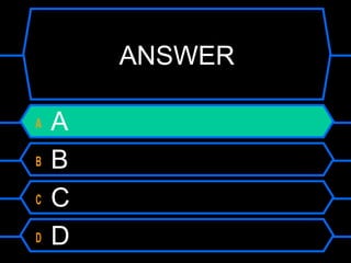 ANSWER
A A
B B
C C
D D
 