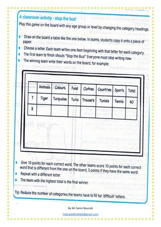 Stop The Bus Worksheet.pdf Game 13 stop the bus | PDF
