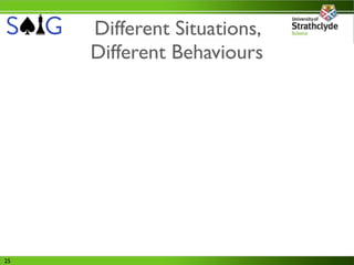 Different Situations,
     Different Behaviours




25
 