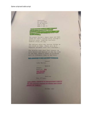 Game scriptand radioscript
 