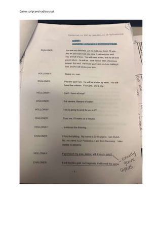 Game scriptand radioscript
 