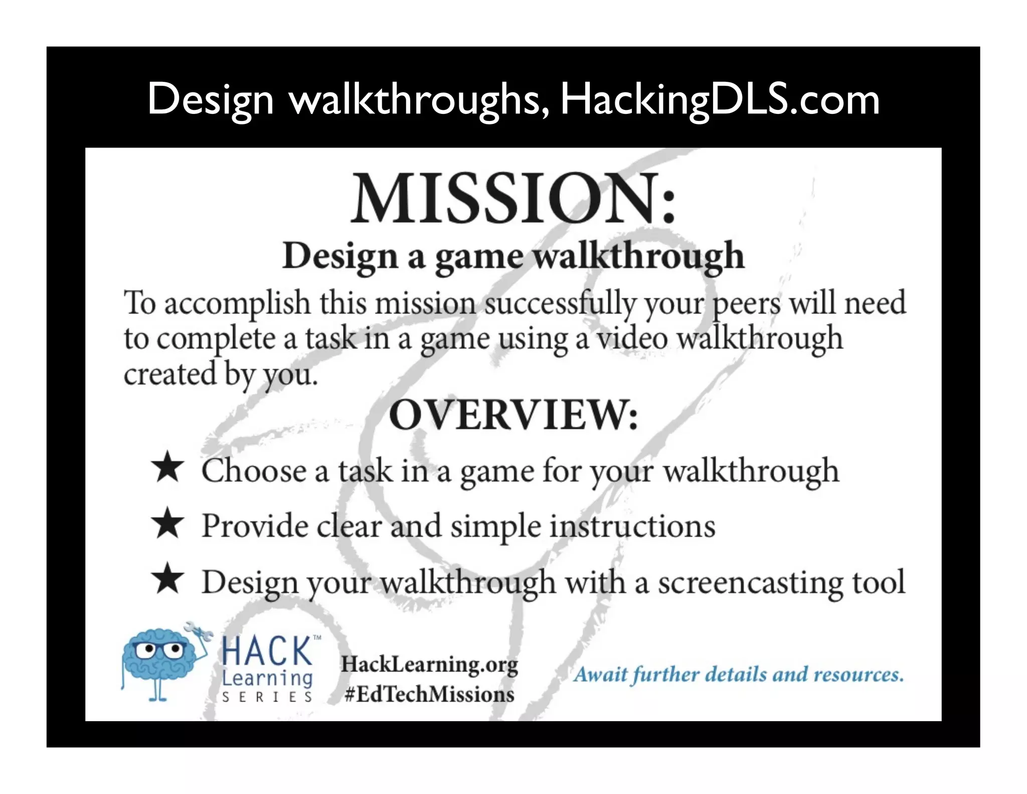Design walkthroughs, HackingDLS.com
 