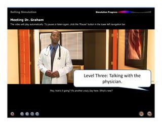 Level Three: Talking with the 
physician.
 