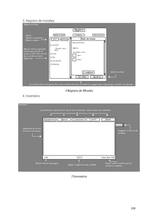 126
3. Registro de missões
4 Registro de Missões
4. Inventário
5 Inventário
 