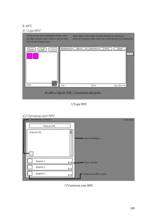 129
8. NPC
8.1 Loja NPC
12 Loja NPC
8.2 Conversa com NPC
13 Conversa com NPC
 