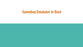 Gameboy Emulator in Rust
 