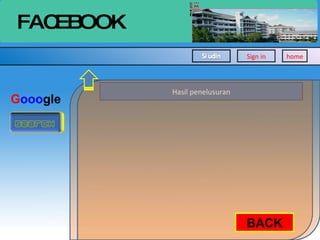 Sign in home FACEBOOK G ooo gle Hasil penelusuran BACK 