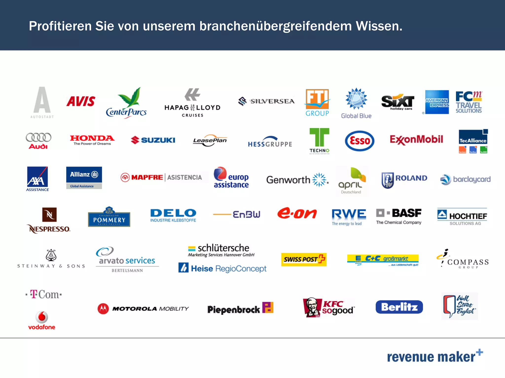 Profitieren Sie von unserem branchenübergreifendem Wissen.
 