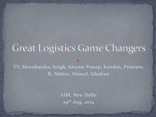 TV, Shreeharsha; Singh, Satyam Pratap; Kundan, Preetam; 
R, Nithin; Ahmed, Ghufran 
AIM, New Delhi 
29th Aug, 2014 
 