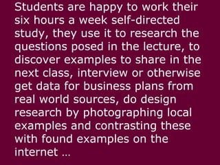Emphasizes internal motivation: experience work as meaningful, experience responsibility for work outcomes, knowledge of results79