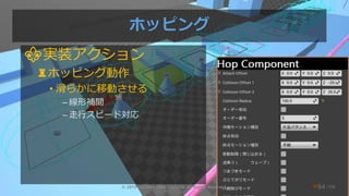 /108
ホッピング
⚜実装アクション
♜ホッピング動作
• 滑らかに移動させる
– 線形補間
– 走行スピード対応
© 2019 SQUARE ENIX CO., LTD. All Rights Reserved. ❤64
 