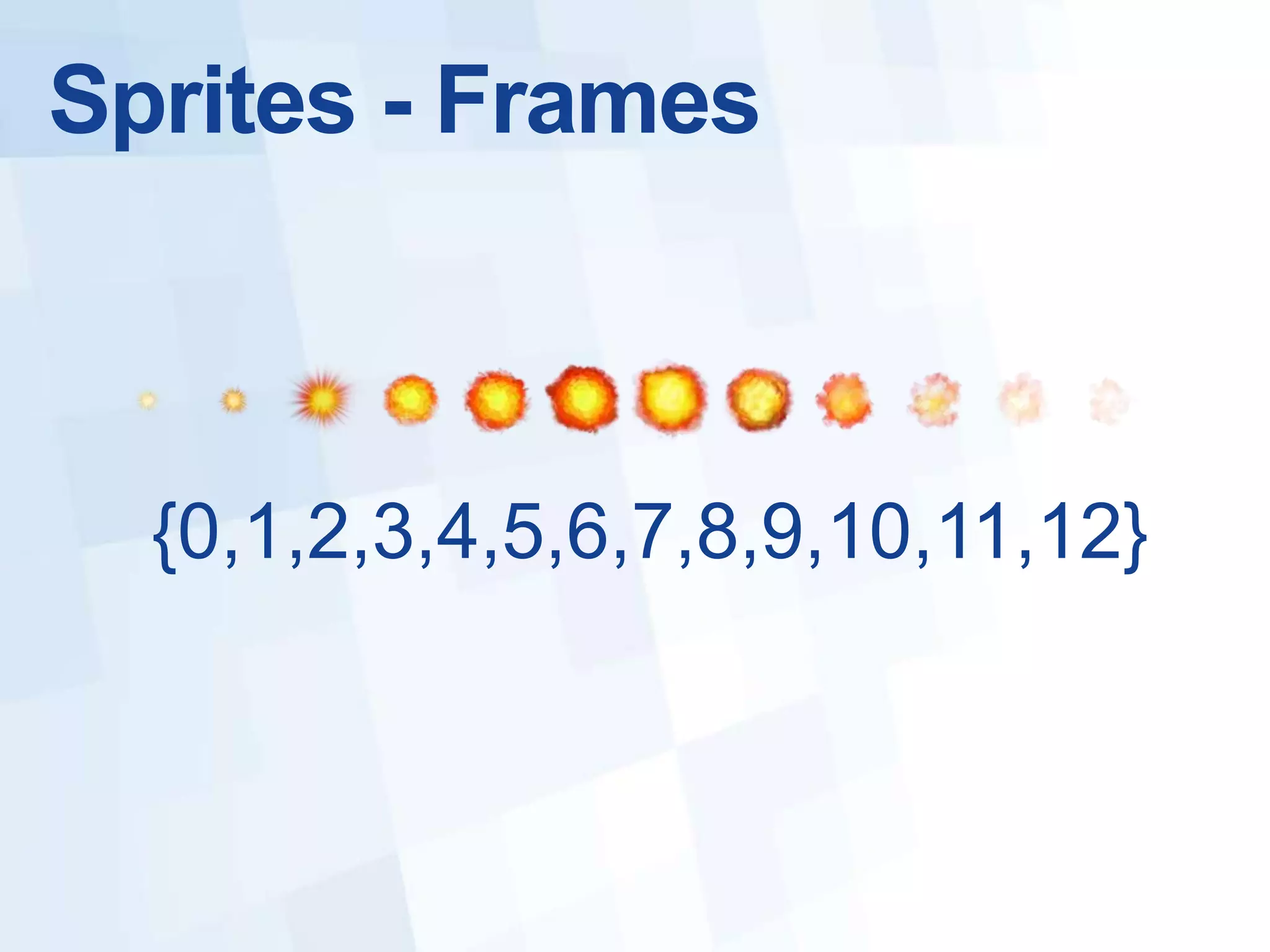 Sprites - Frames



  {0,1,2,3,4,5,6,7,8,9,10,11,12}
 