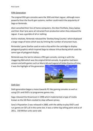 Game den game console timeline | DOCX