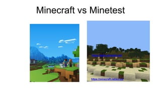Minecraft vs Minetest
https://minecraft.net/en-us/
https://www.minetest.net/
 