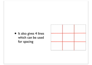 • It also gives 4 lines
which can be used
for spacing

 
