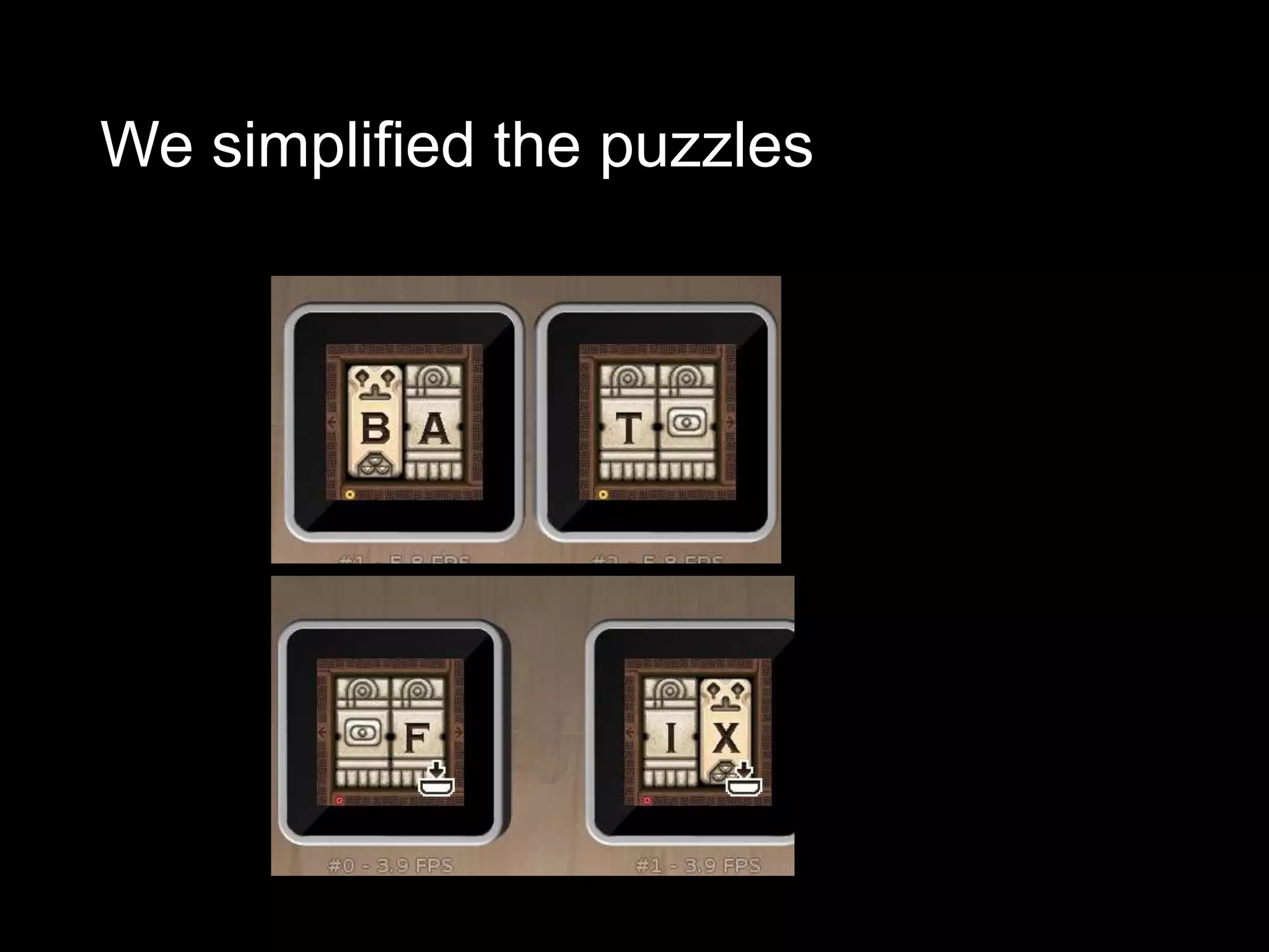 We simplified the puzzles



                             BAT
                             FIX
                            WORD
 