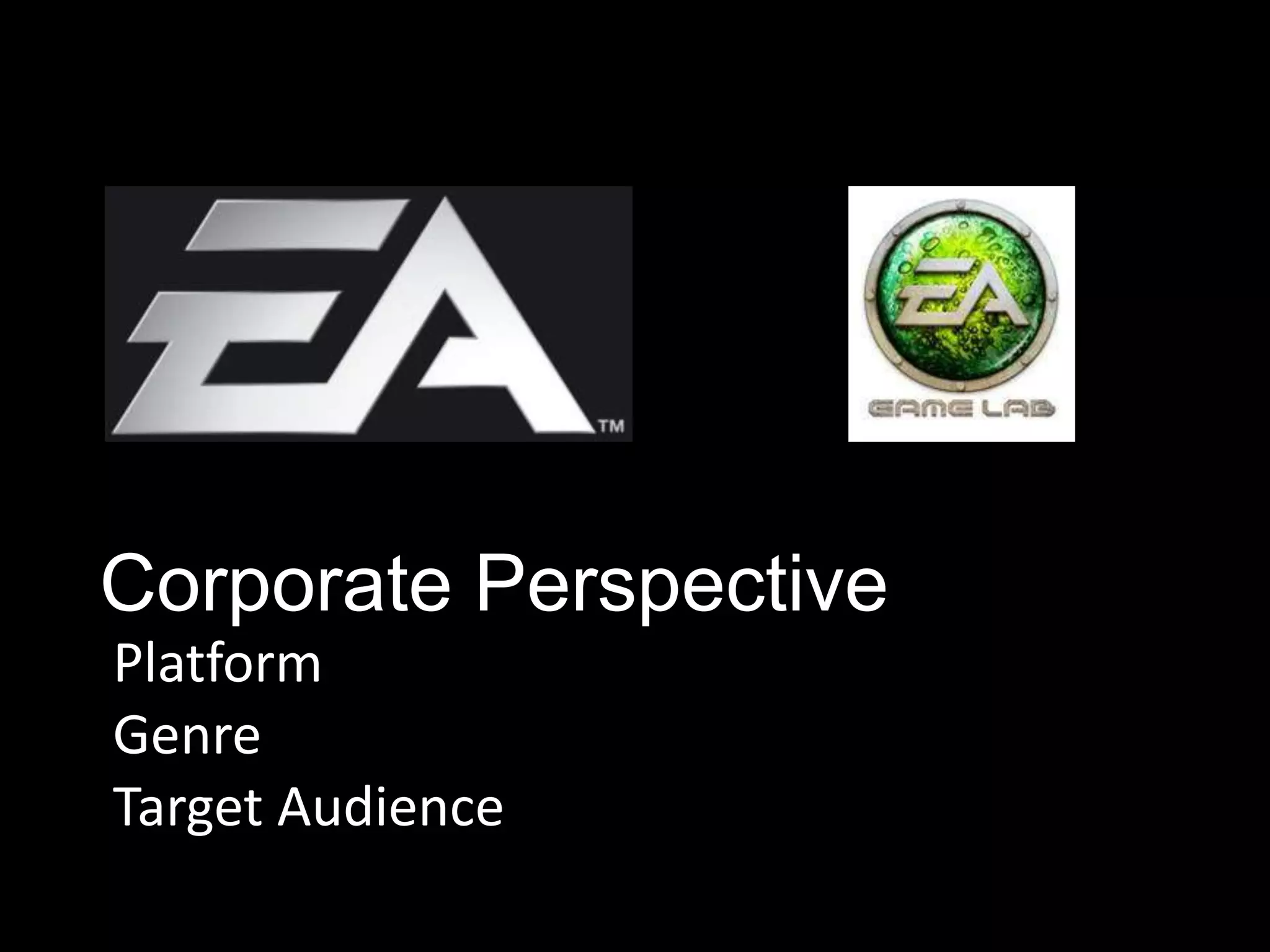 Corporate Perspective
Platform
Genre
Target Audience
 