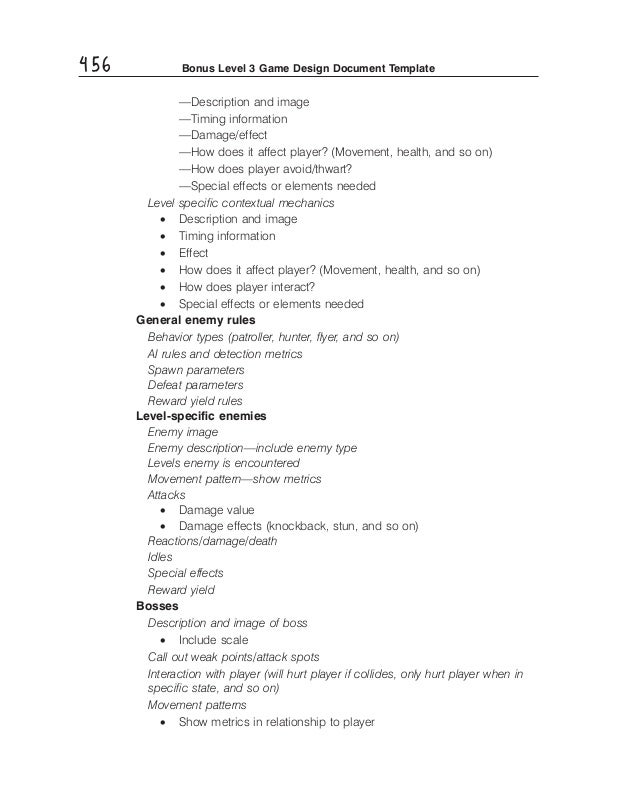 game design doc template game design document