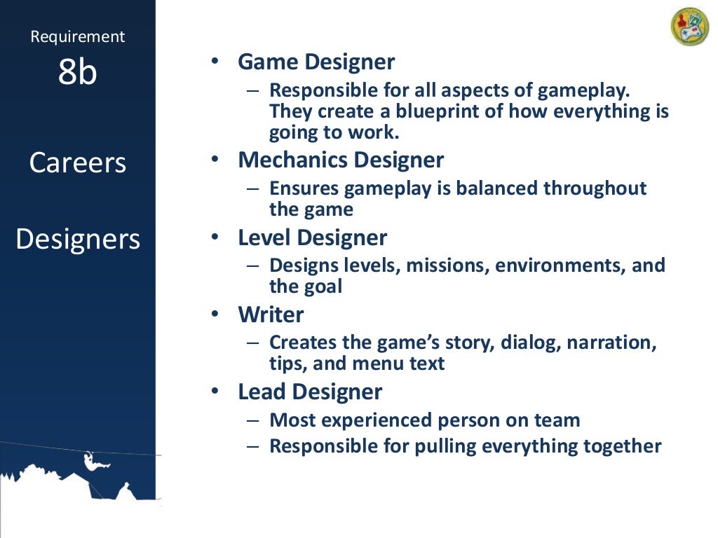 Game Design Merit Badge Presentation