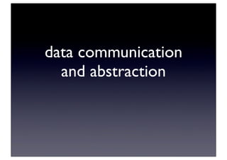 data communication
and abstraction
 