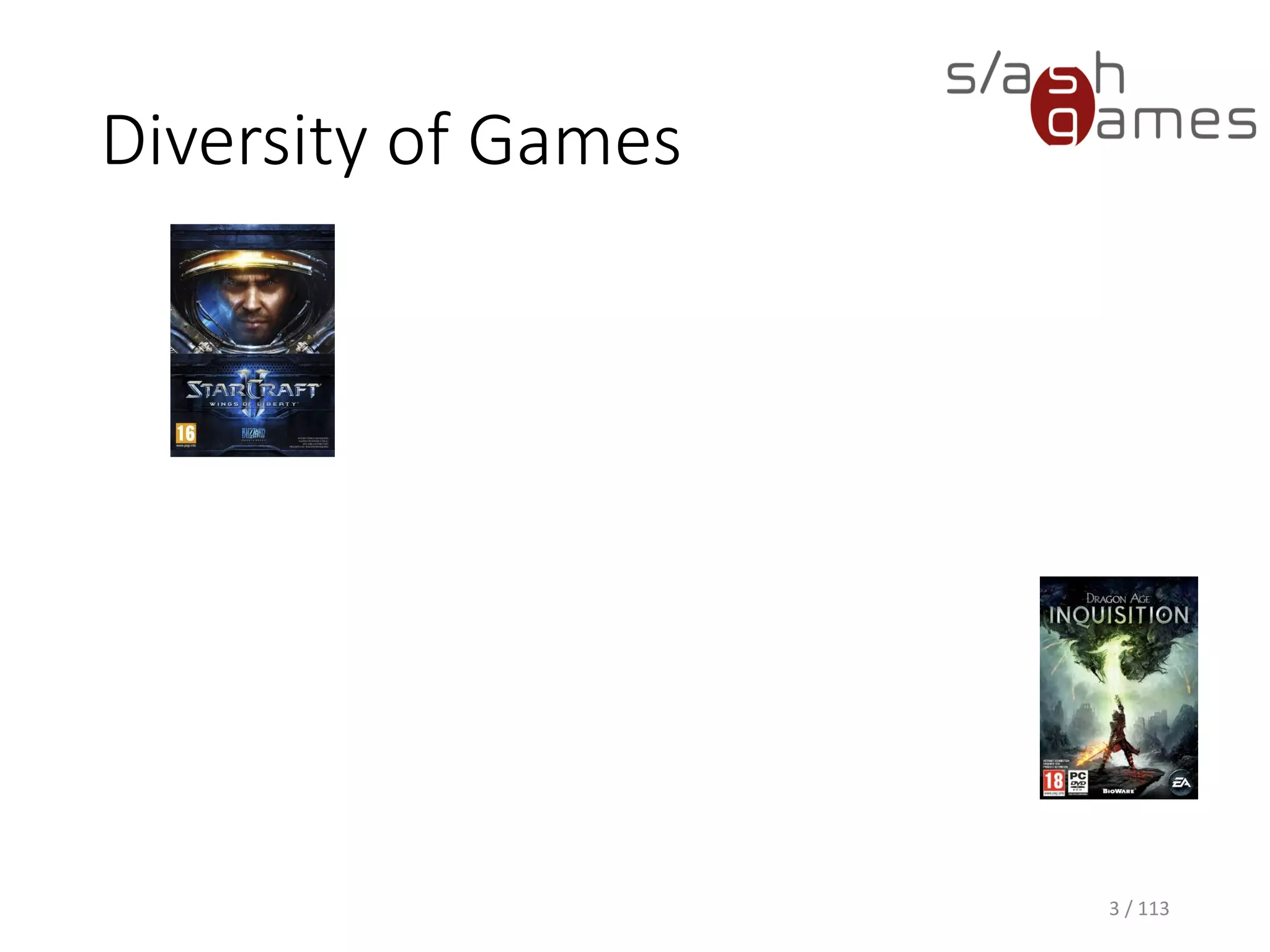 Diversity of Games 
3 / 113 
 