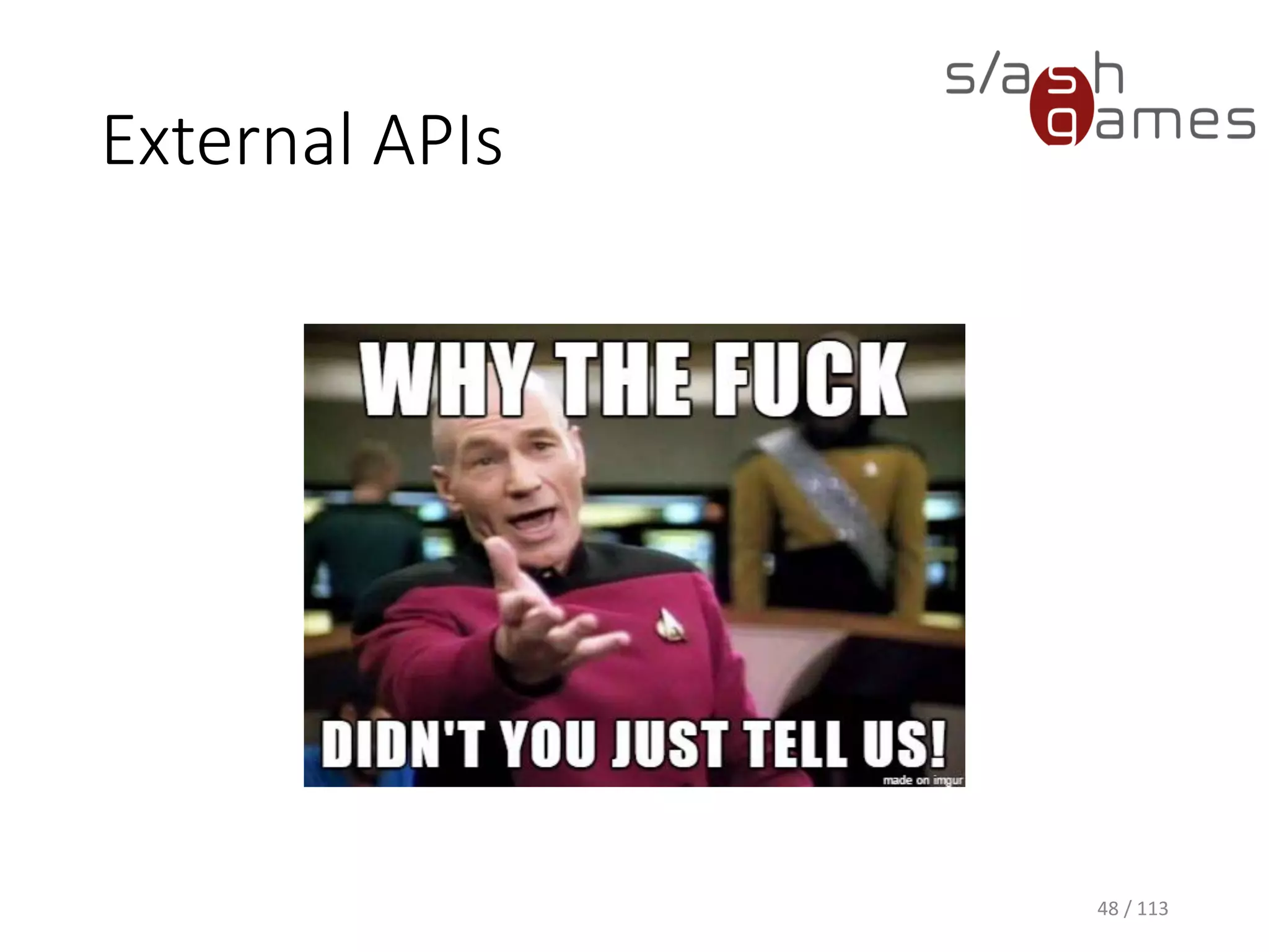 External APIs 
48 / 113 
 