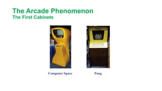 The Arcade Phenomenon
The First Cabinets
Computer Space Pong
 