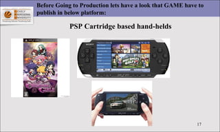 17
Before Going to Production lets have a look that GAME have to
publish in below platform:
PSP Cartridge based hand-helds
 