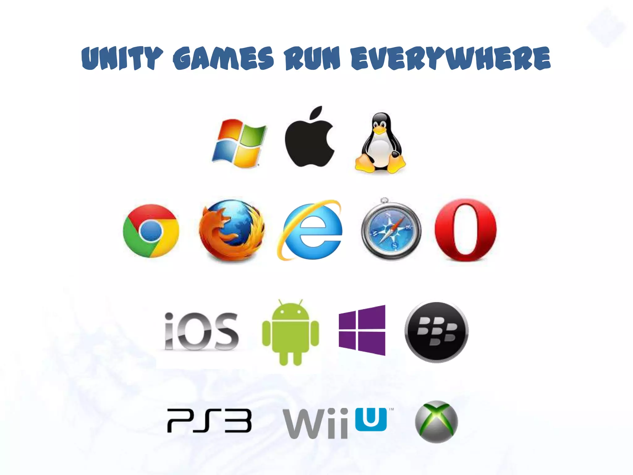 Unity games run everywhere
 