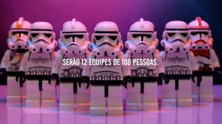 SERÃO 12 EQUIPES DE 100 PESSOAS.
 