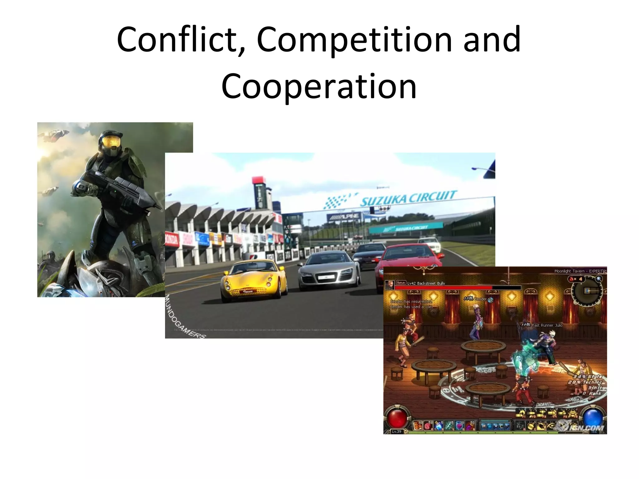 Conflict, Competition and
       Cooperation
 