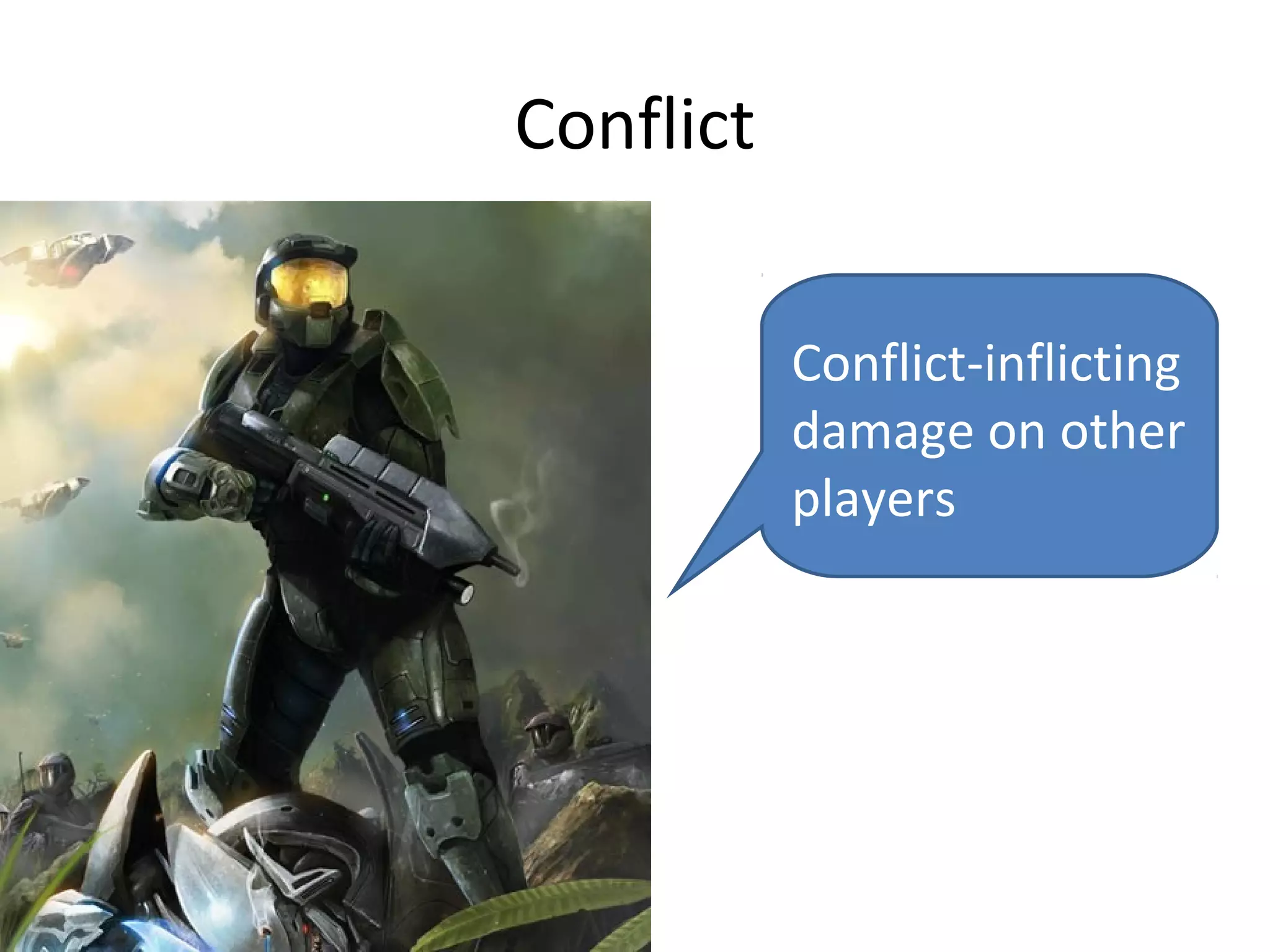 Conflict

           Conflict-inflicting
           damage on other
           players
 