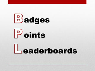 adges
oints
eaderboards
 