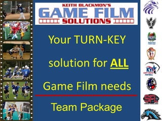Your TURN-KEY
solution for ALL
Game Film needs
Team Package
 