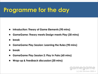 Gamegame workshop