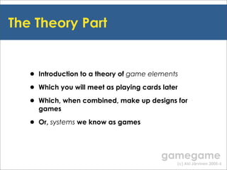 Gamegame workshop