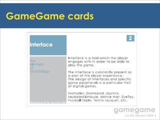 Gamegame workshop