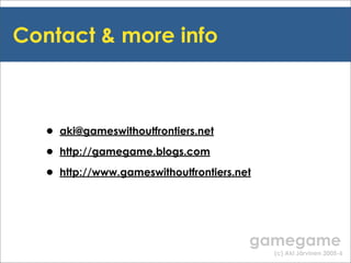 Gamegame workshop