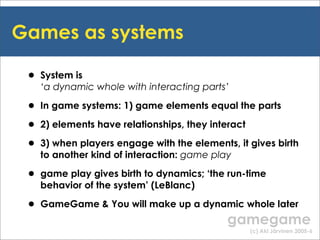 Gamegame workshop