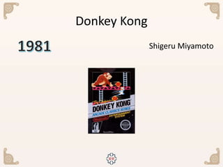 Donkey Kong
Shigeru Miyamoto
 