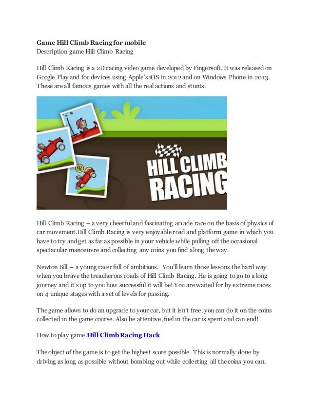 games of hill climb racing