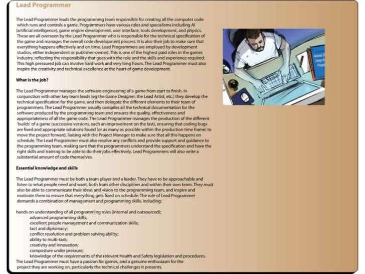 Game industry job roles presentation