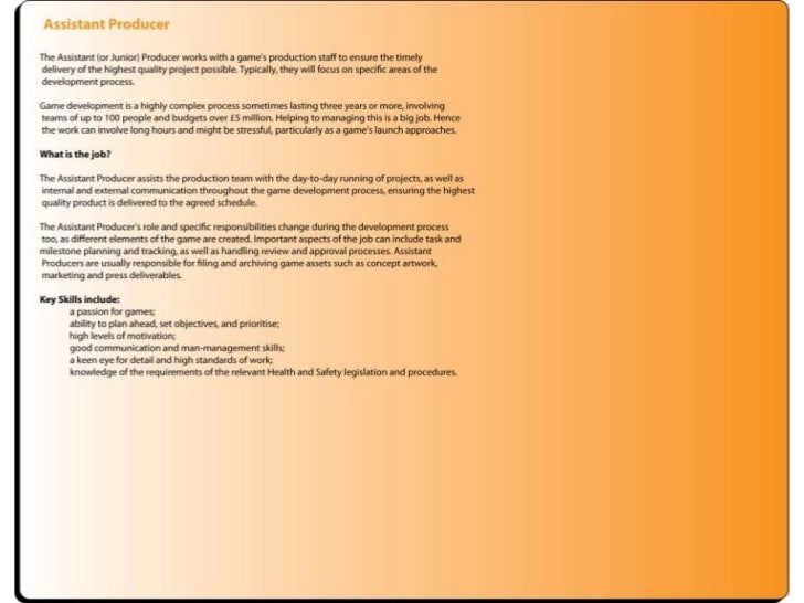 Game industry job roles presentation