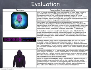 Evaluation
Wednesday, 25 June 2014
 